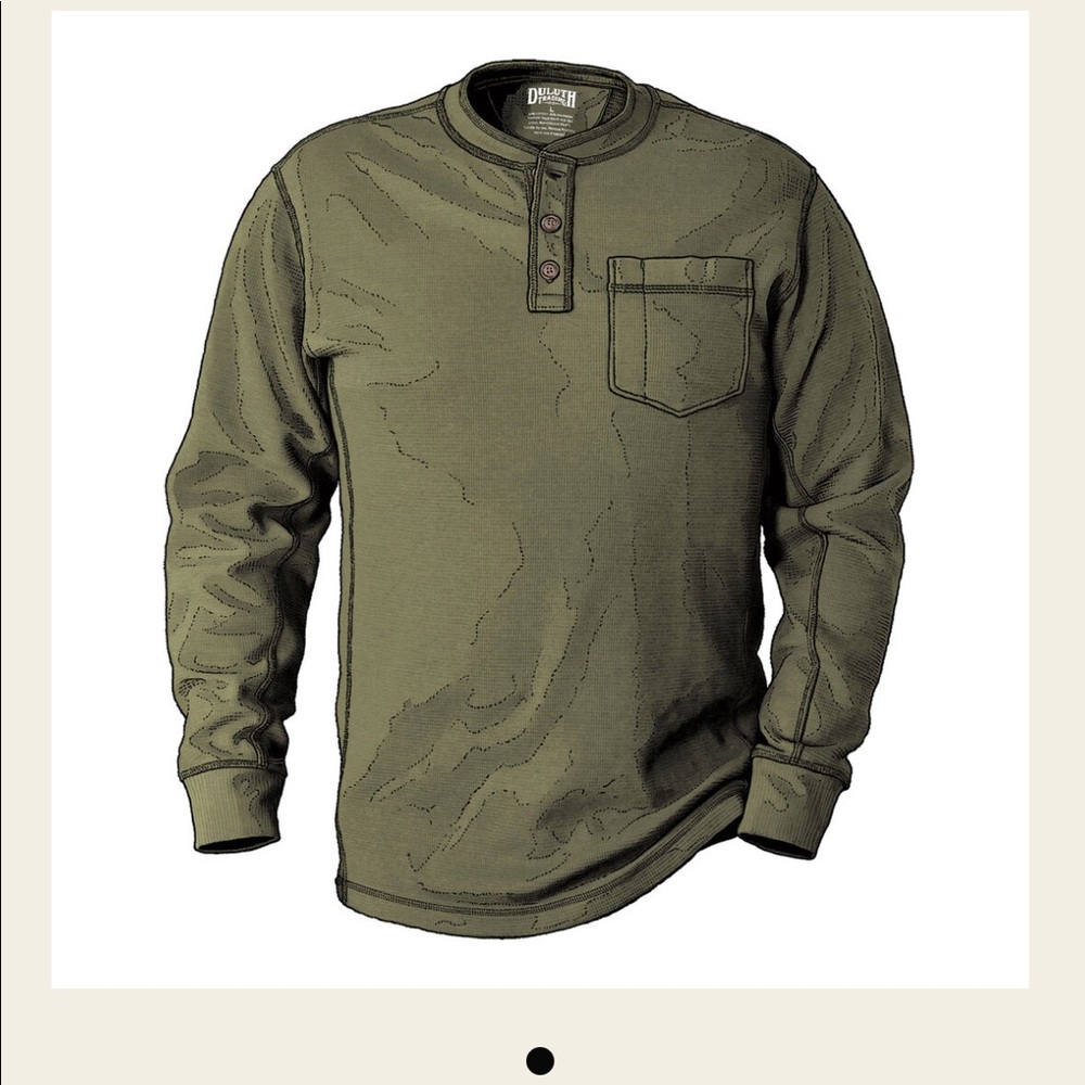 Men's Burly Thermal Relaxed Fit Henley Shirt